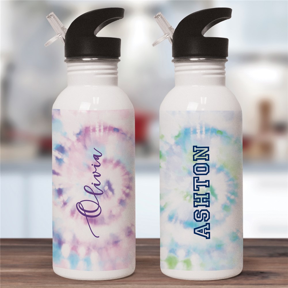 Personalized Tie Dye Kids' Stainless Steel Water Bottle