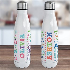 Personalized Kids' Insulated Water Bottle with Word-Art