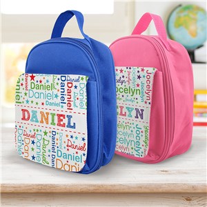 Personalized Colorful Word-Art Lunch Bag for Kids