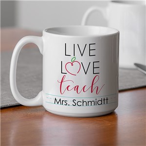 Personalized Live Love Teach 20 Oz. Coffee Mug