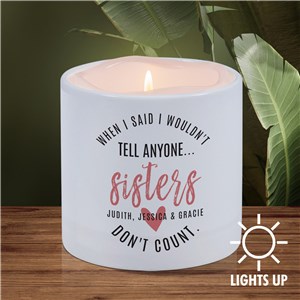 Personalized Sisters Don't Count LED Candle with Holder U19923171