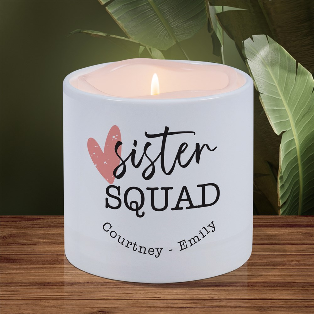 Personalized Sister Squad LED Candle with Holder