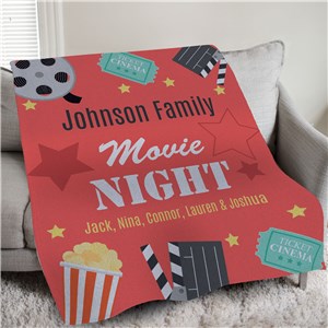 Personalized Family Movie Night Sweatshirt Blanket