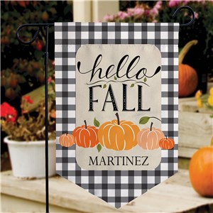 Personalized Hello Fall Pennant Garden Flag