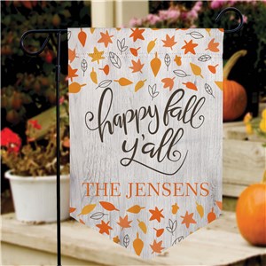 Personalized Happy Fall Y'all Pennant Garden Flag