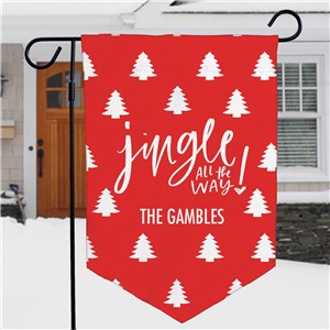 Personalized Jingle all the Way Pennant Garden Flag