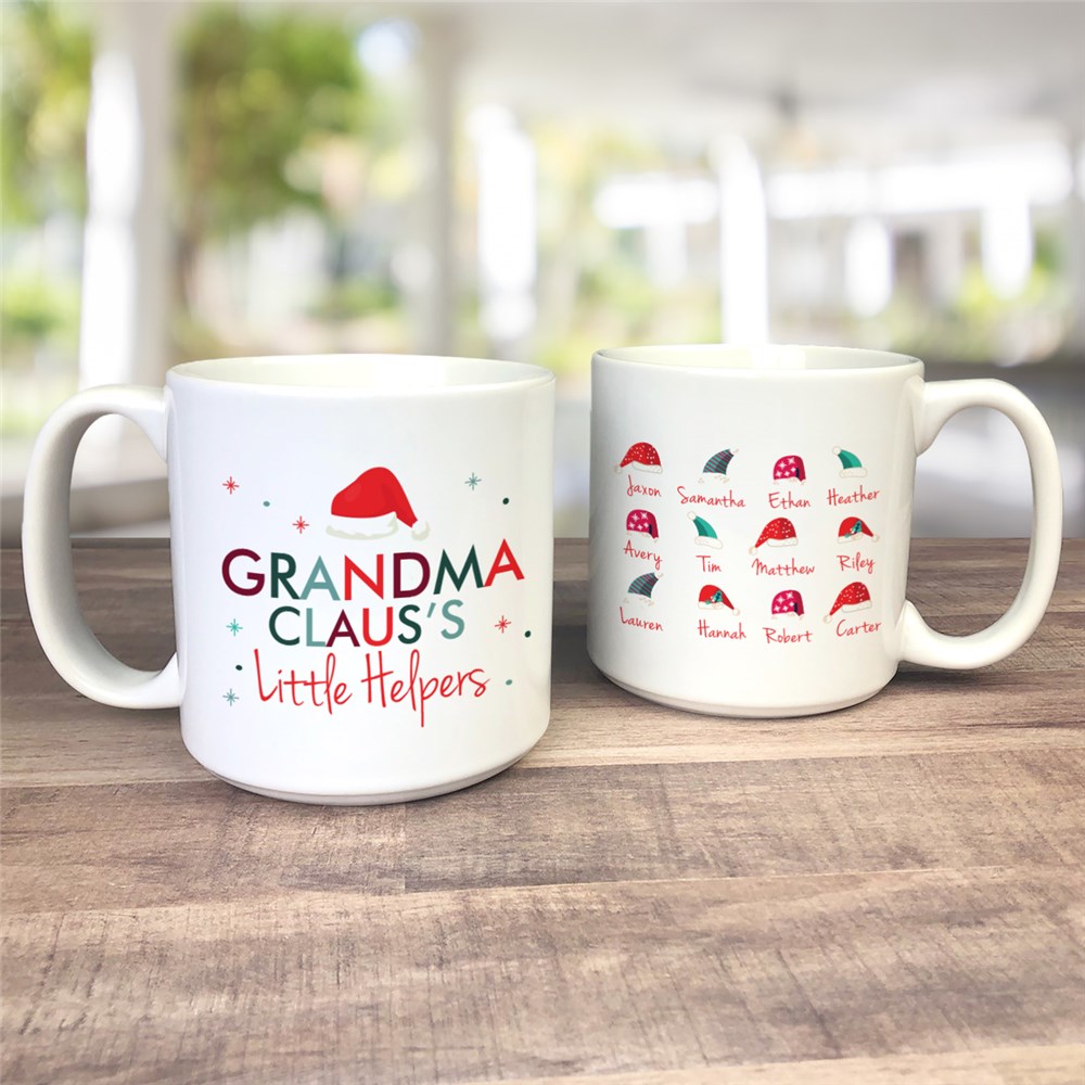 Personalized Grandma Claus's Little Helpers Large Mug