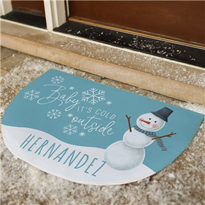 Personalized Baby It's Cold Outside Half Round Doormat