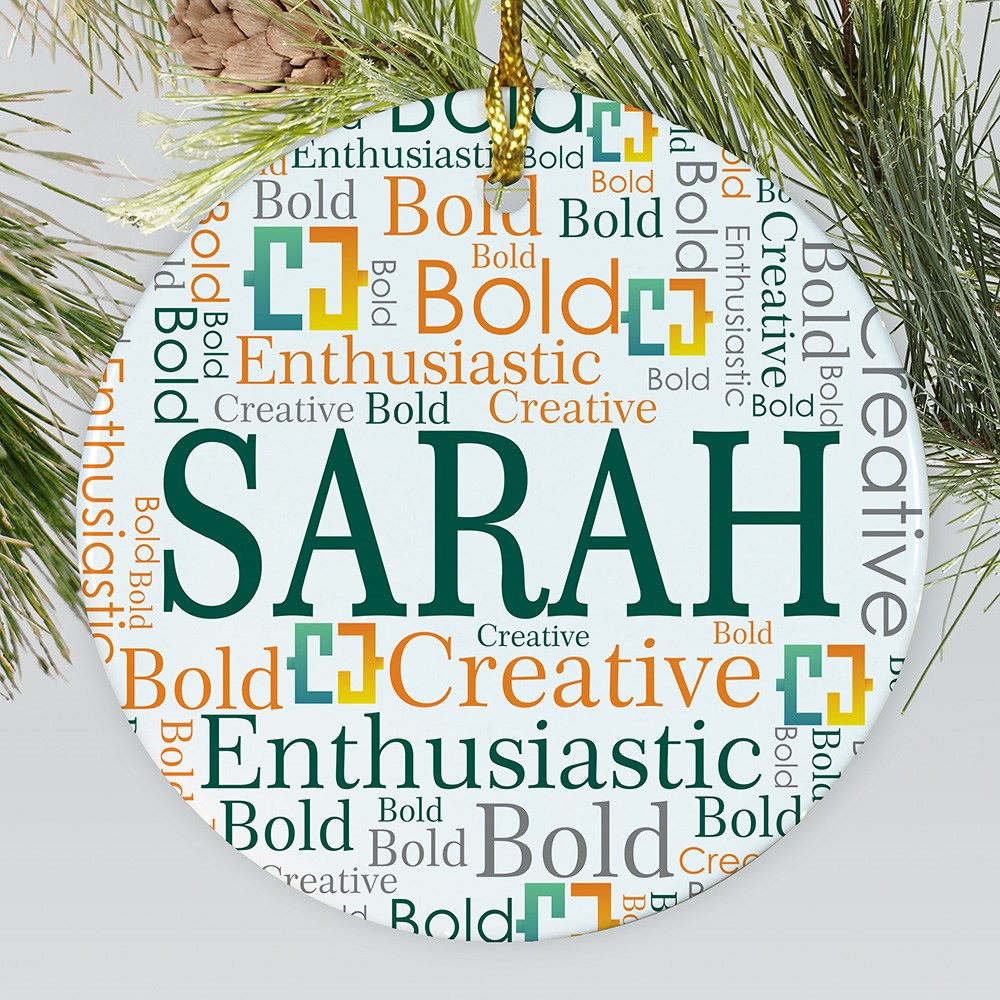 Personalized Corporate Name Word Round Ornament