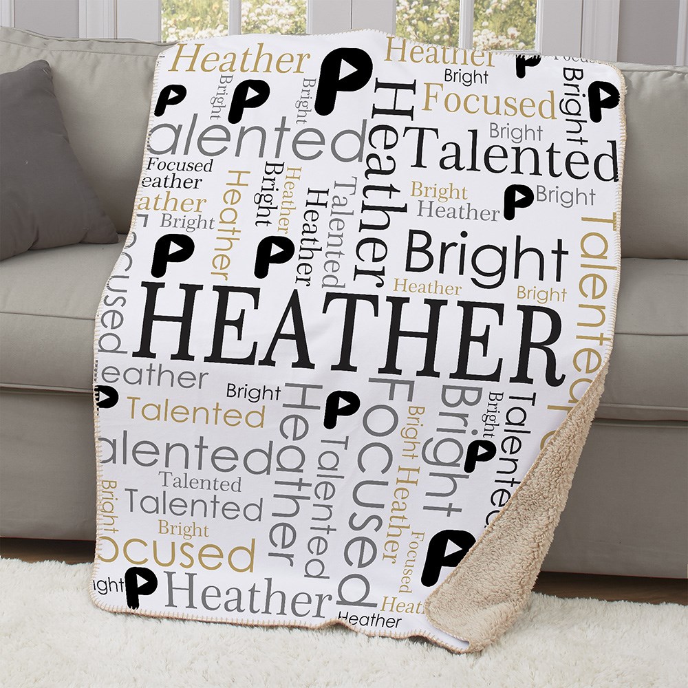 Personalized Corporate Name Word Art Sherpa Blanket U2021987