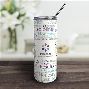 Personalized Corporate Logo Word Art Tumbler with Straw