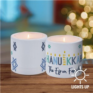 Personalized Menorah Happy Hanukkah LED Candle with Holder U20253171