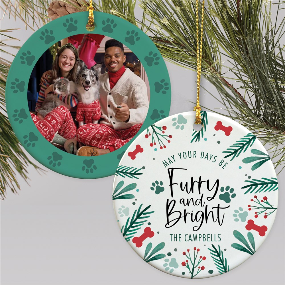 Personalized Furry & Bright Photo Double Sided Round Ornament