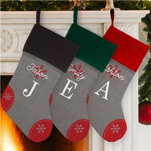 Personalized Snowflake Initial Stocking