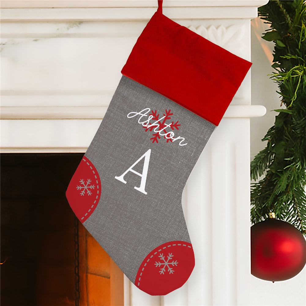 Personalized Snowflake Initial Stocking