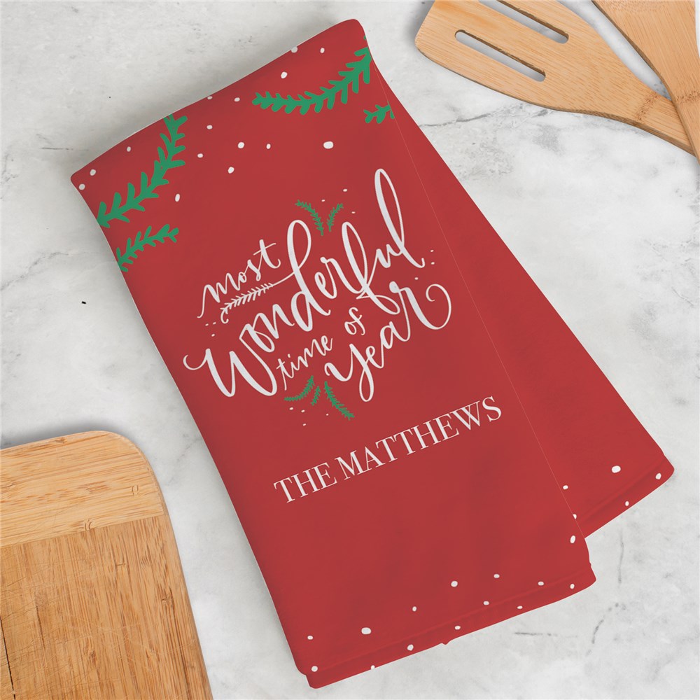 Personalized Most Wonderful Time Dish Towel