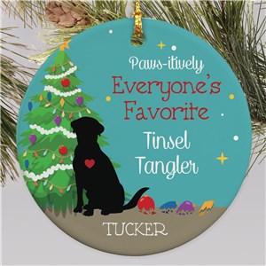 Everyone's Favorite Tinsel Tangler Personalized Dog Ornament