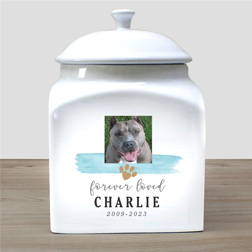 Personalized Forever Loved Pet Urn with Photo & Memorial Years