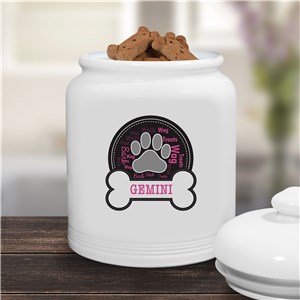Personalized Dog Word Logo Treat Jar 