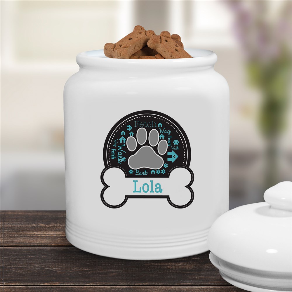 Personalized Dog Word Logo Treat Jar U2042515X
