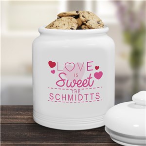 Personalized Love is Sweet Cookie Jar
