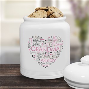 Personalized Heart Word Art Cookie Jar