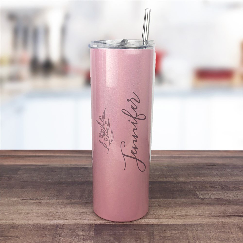 Personalized Name with Branch Shimmer Tumbler