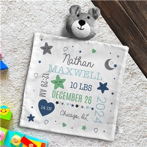 Personalized Birth Info Stars & Moon Bear Lovie