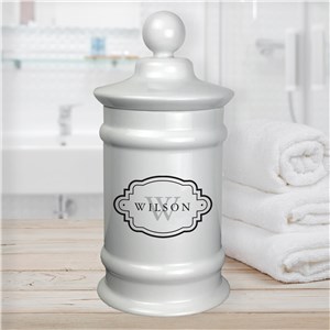 Personalized Classic Name & Initial in Frame Apothecary Jar 