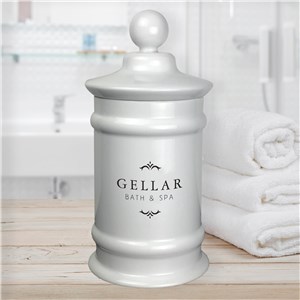 Personalized Simple Filigree with Last Name Apothecary Jar U20702101