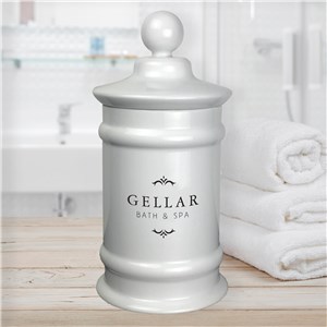 Personalized Simple Filigree with Last Name Apothecary Jar