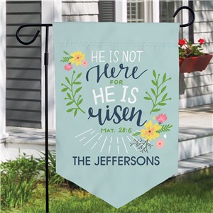 Personalized He is Risen Pennant Garden Flag U20748161X