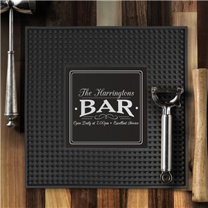 Personalized Bar Open Daily Square Bar Mat U20784132SQ