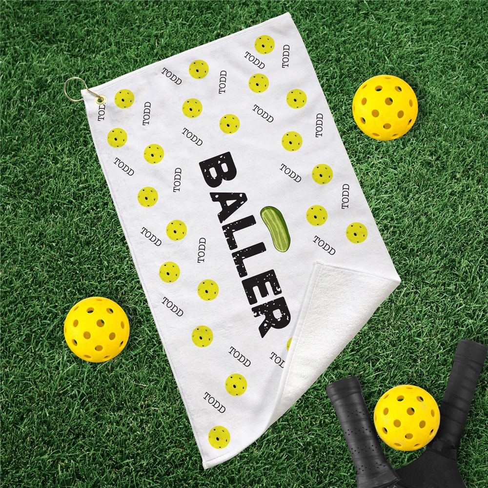 Personalized Pickle Baller Sports Towel