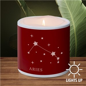Personalized Zodiac Star Signs with Background Candle Holder 