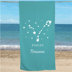 Personalized Zodiac Star Signs Beach Towel U2094533