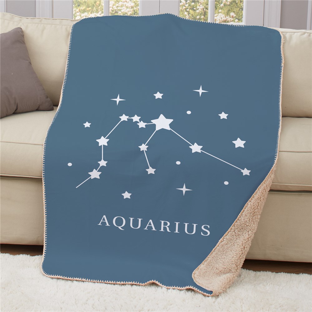 Personalized Zodiac Star Signs Sherpa Blanket