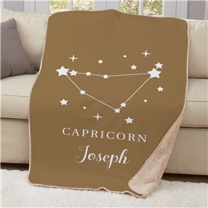 Personalized Zodiac Star Signs Sherpa Blanket