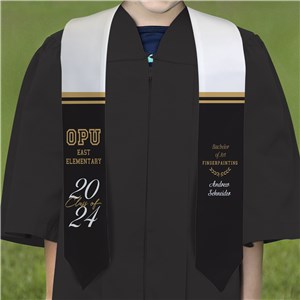 Personalized Youth Striped Graduation Stole U21030151Y