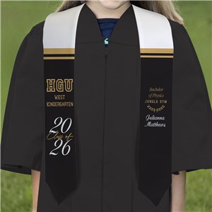 Personalized Youth Striped Graduation Stole U21030151Y