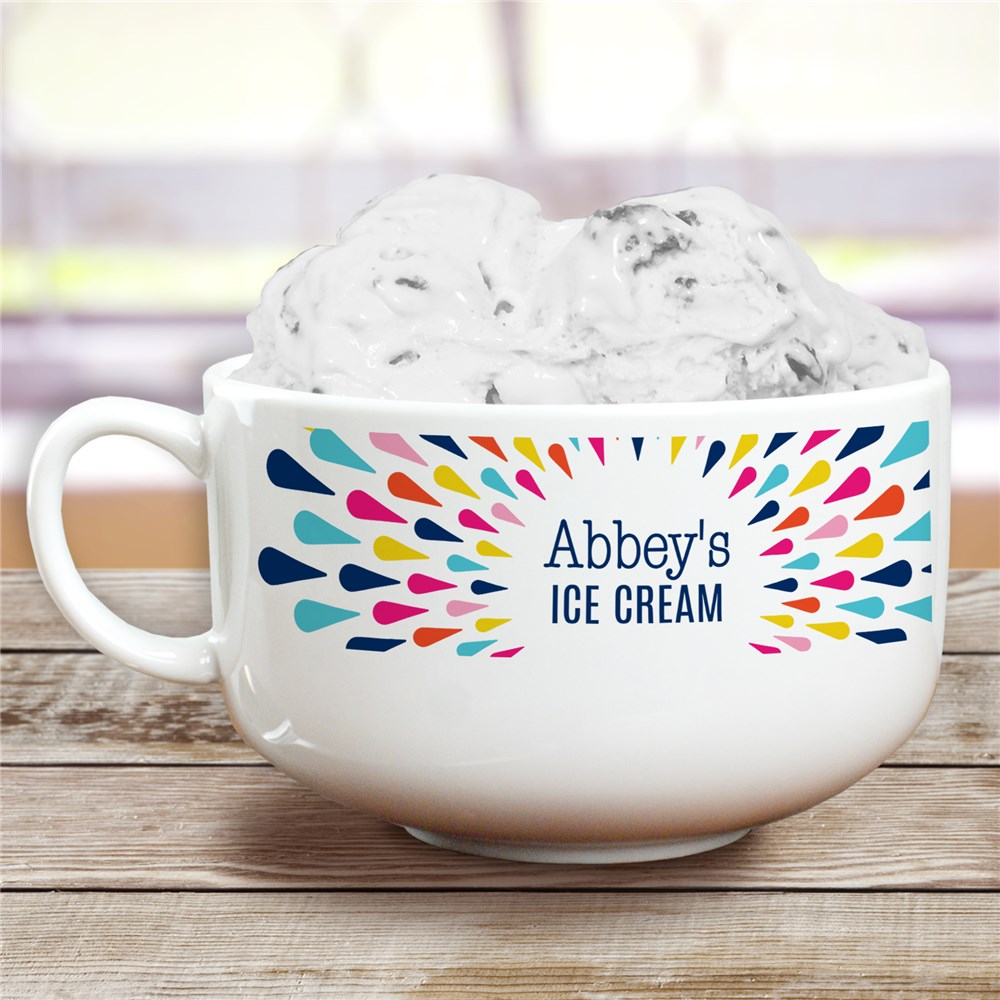 Personalized Ice Cream Bowl With Colorful Design