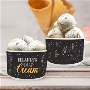 Personalized Chalkboard Ice Cream Bowl with Handle U2125023T