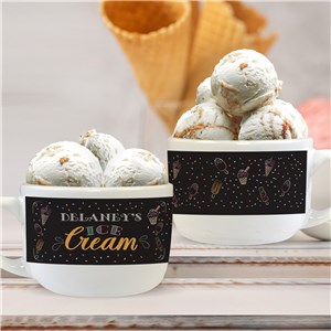 Personalized Chalkboard Ice Cream Bowl with Handle U2125023T