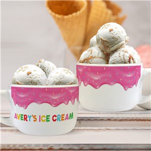 Personalized Drip Ice Cream Bowl with Handle U2125123T