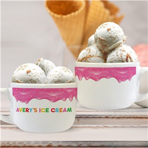 Personalized Drip Ice Cream Bowl with Handle U2125123T