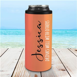 Personalized Gradient Fun Slim Can Cooler