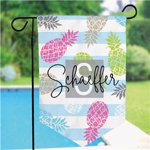 Personalized Colorful Pineapples Pennant Garden Flag