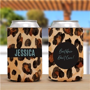 Personalized Leopard Can Cooler
