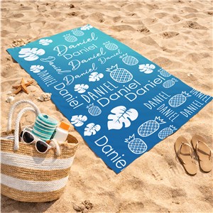 Personalized Gradient Word Art Beach Towel