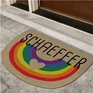 Personalized Pride Rainbow Half Round Doormat U21412116